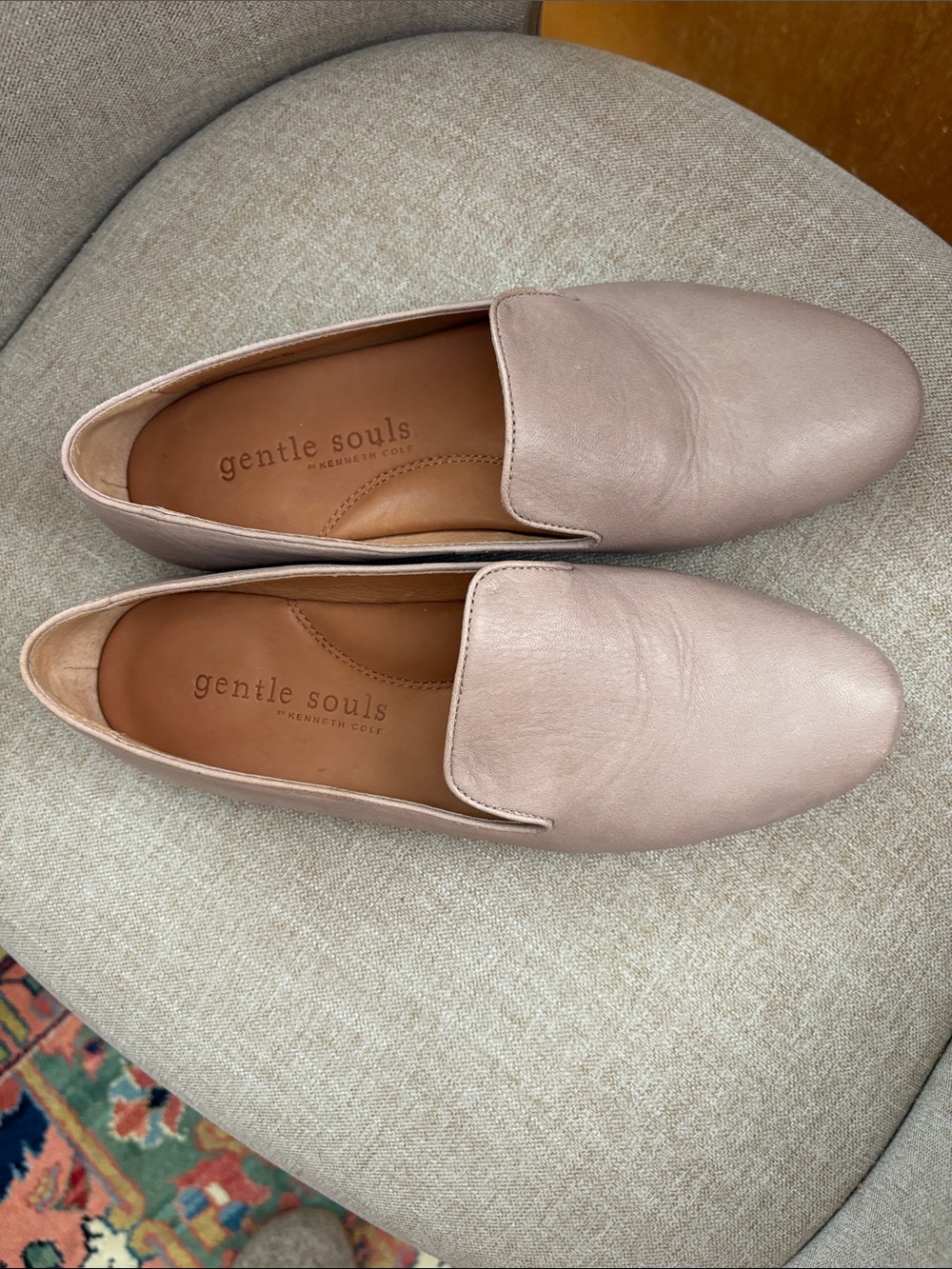 gentle souls Rose Blush Leather Slip-On Loafers